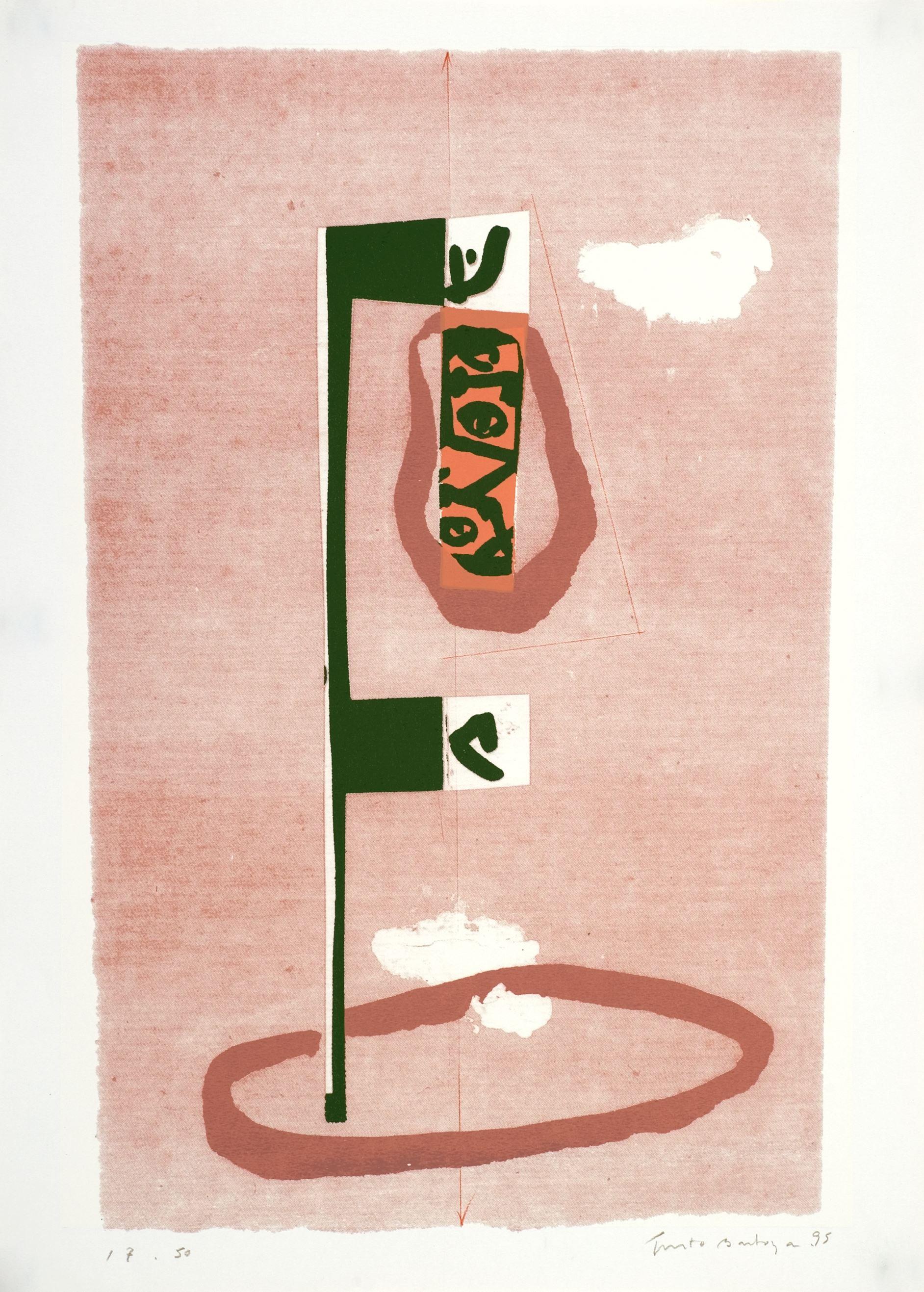 Abstract Print di Justo Barboza - Argentino firmato in edizione limitata, stampa d'arte originale in serigrafia 27x19 in. n7