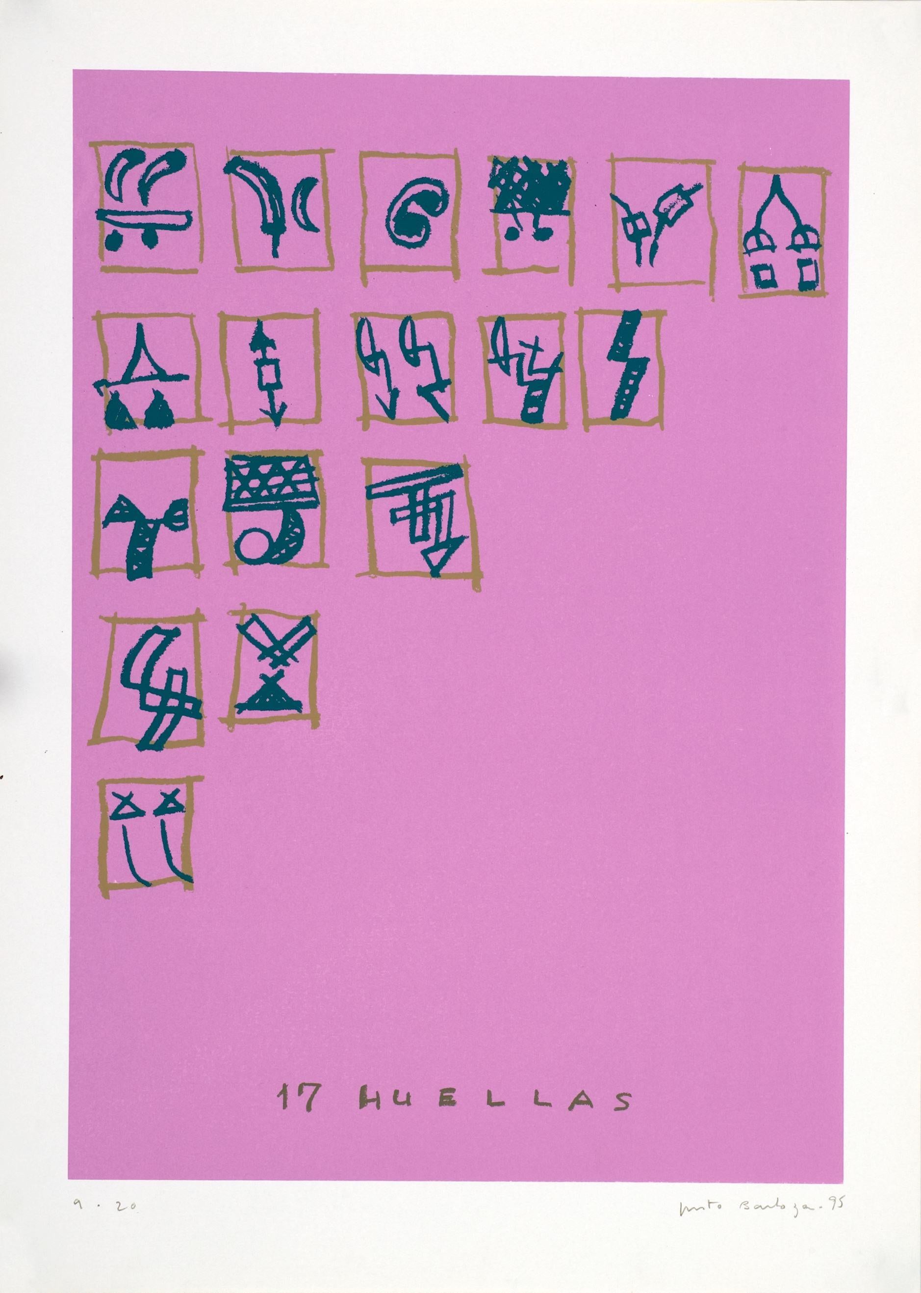 Justo Barboza Figurative Print – Argentinischer signierter Original-Kunstdruck in limitierter Auflage aus Siebdruck 27x19 in. n9