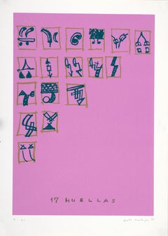 Argentinischer signierter Original-Kunstdruck in limitierter Auflage aus Siebdruck 27x19 in. n9