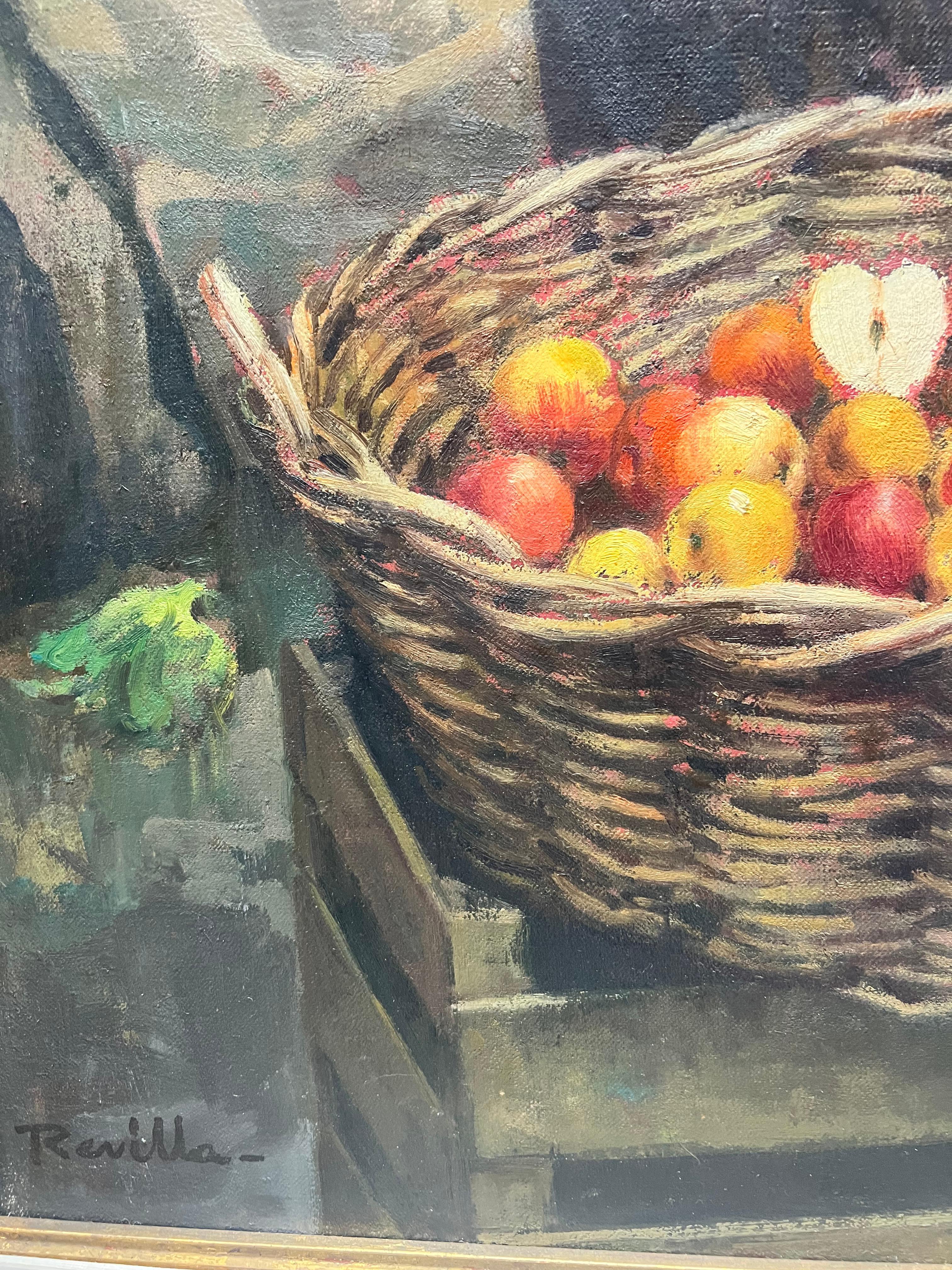 Questo quadro è inserito in una cornice in legno intagliato a mano importata dalla Spagna.
Justo Revilla, nato a Madrid, in Spagna, nel 1940, ha iniziato la sua carriera artistica all'età di tredici anni dove ha anche frequentato la scuola di Arti e