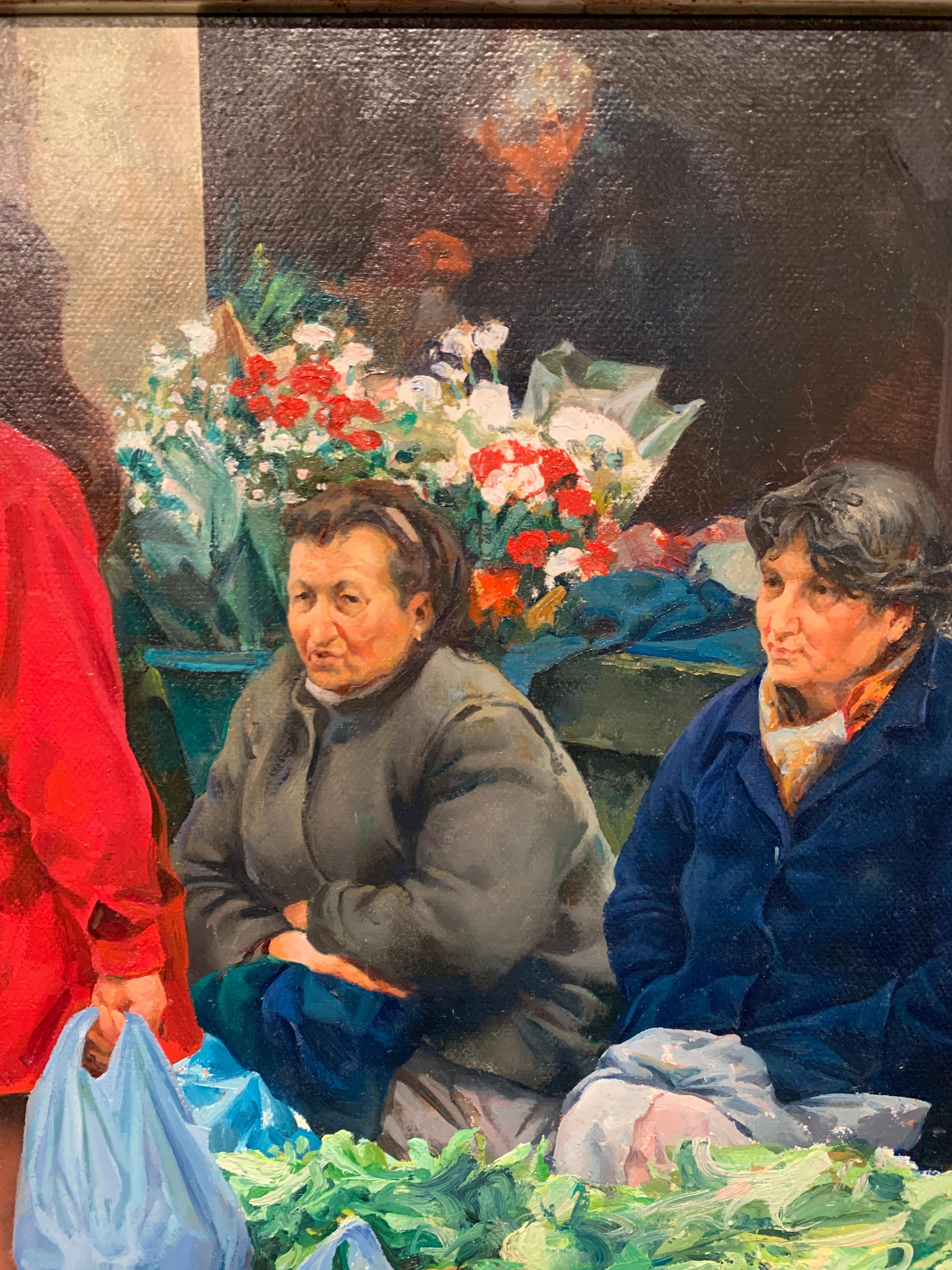 Cabbage Vendors - Impressionist Painting by Justo Revilla