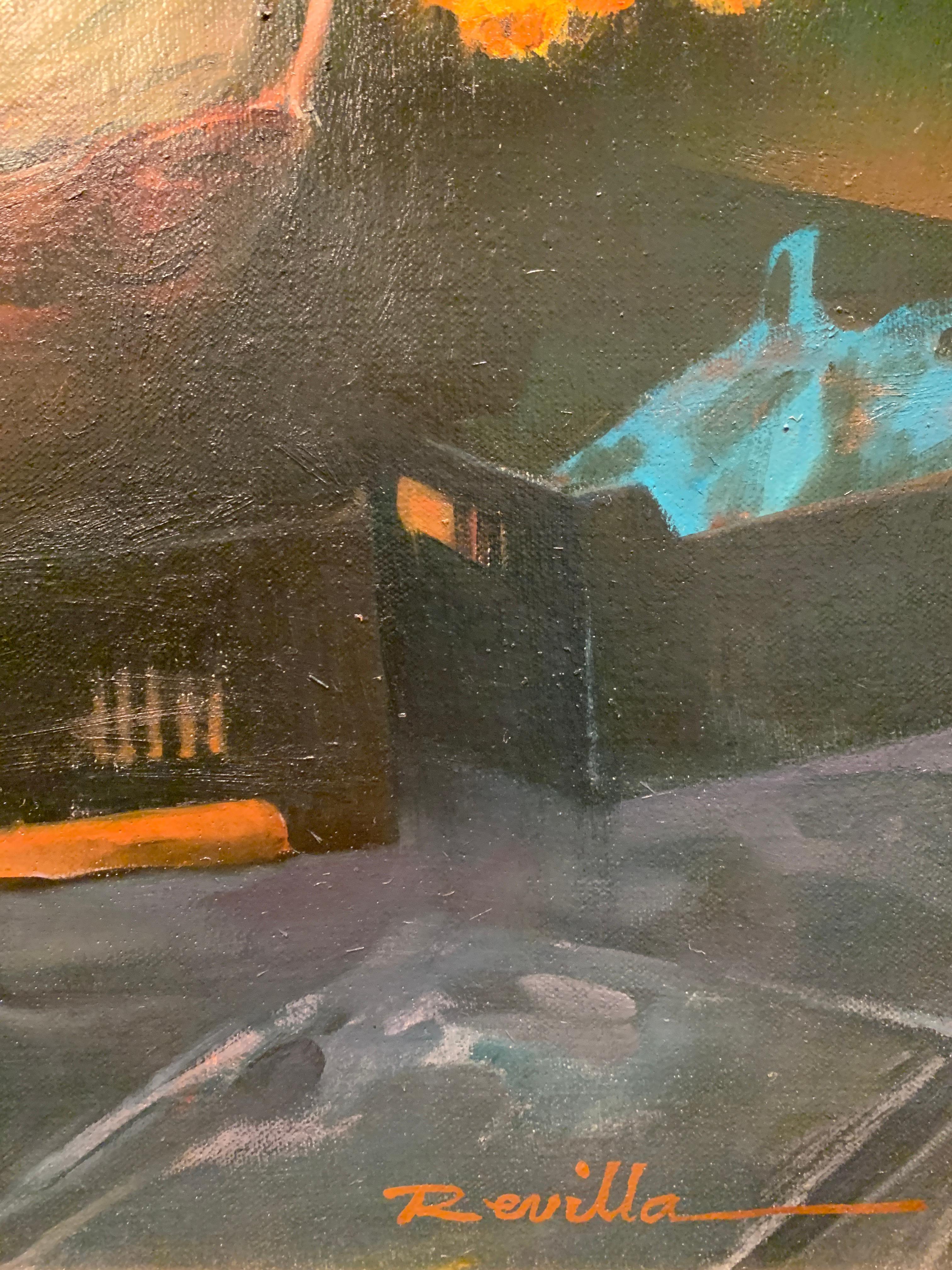 Este cuadro se presenta en un marco de madera tallada a mano importado de España.  

Justo Revilla, nacido en Madrid, España, en 1940, comenzó su carrera artística a los trece años, donde también asistió a la escuela de Artes y Oficios. Mientras