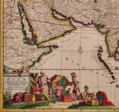 Asia Declineatio: A 17th Century Hand-colored Map of Asia by Justus Danckerts