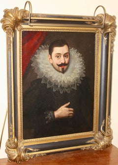 Antique Flemish Baroque painting, 17th Century Portrait "Medici" Oil on canvas.