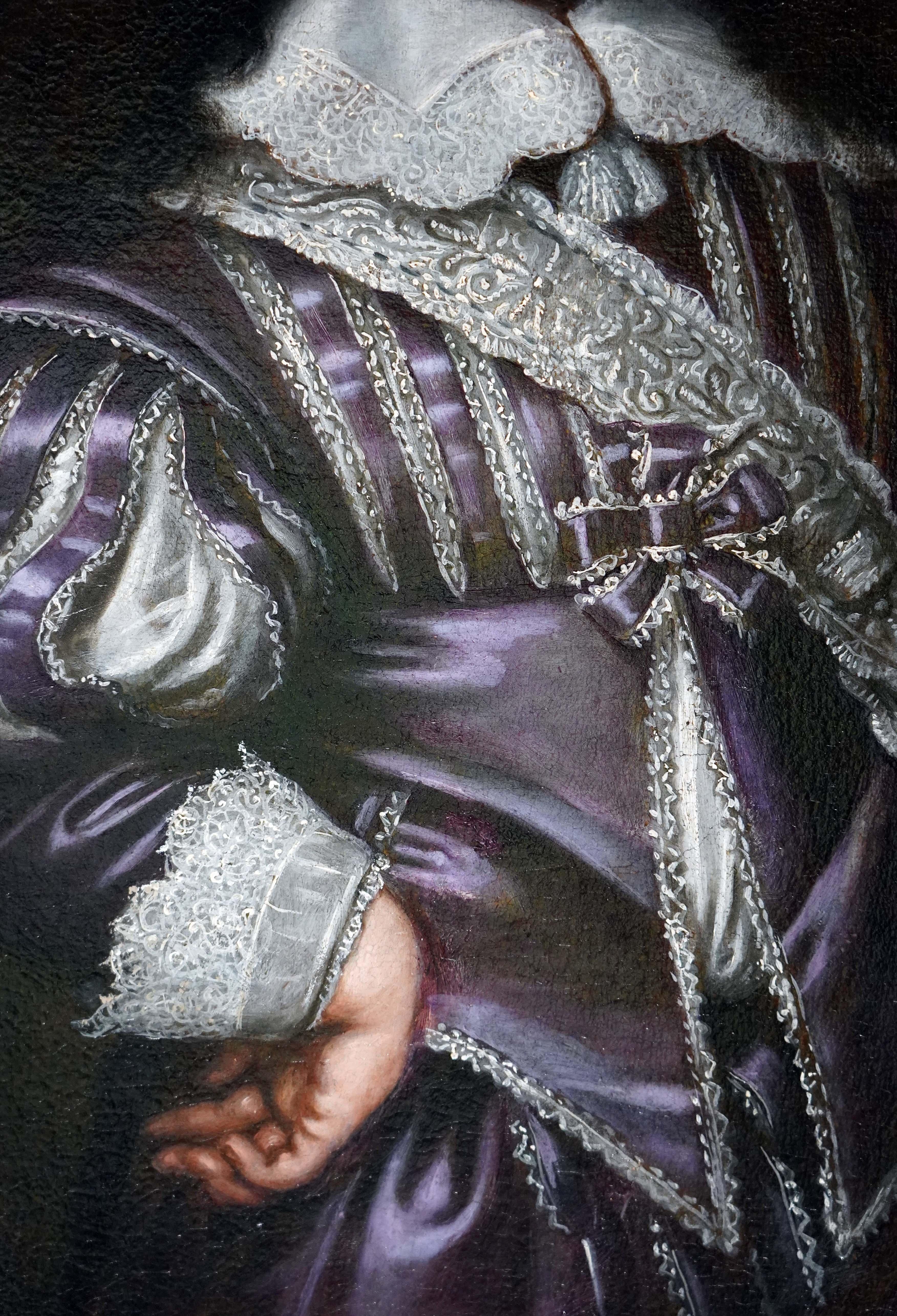 Cosimo III de Médicis - Noir Portrait Painting par Justus Sustermans