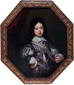 Antique 17th century Italian portrait painting of Grand Duke Cosimo III de Medici