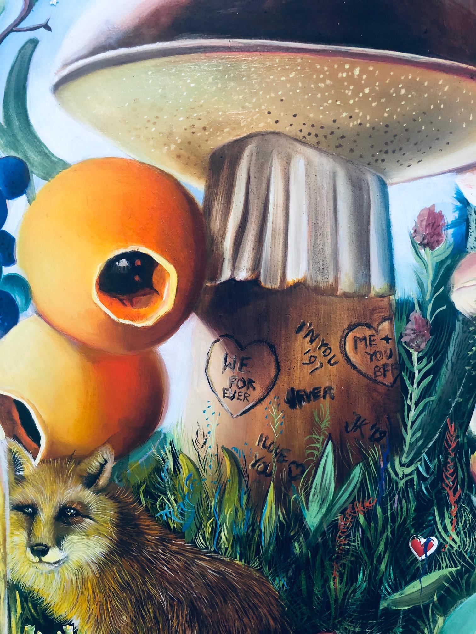 Dream Killers / pittura contemporanea a olio e foglia d'oro e d'argento 3