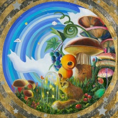 Peinture à l'huile et à la feuille d'or et d'argent contemporaine « Dream Killers »