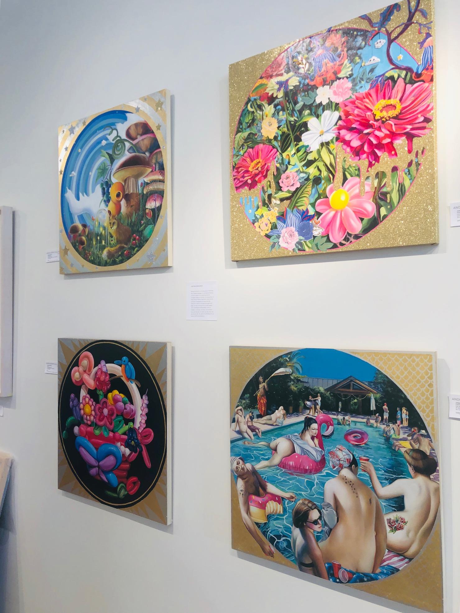 Fontaine de la jeunesse : / peinture contemporaine à l'huile et à la feuille d'or emblématique - Painting de Justyna Kisielewicz