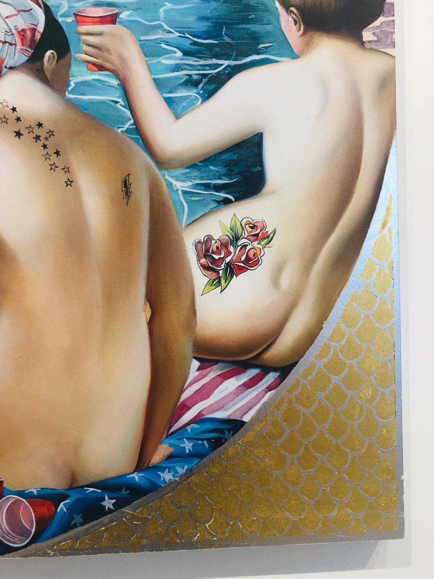 la fontaine de jouvence est un produit brillant et efficace  une peinture brillante avec un commentaire sur la vie quotidienne moderne. Il examine le féminisme aujourd'hui (ainsi qu'historiquement) et la représentation des femmes dans l'art à