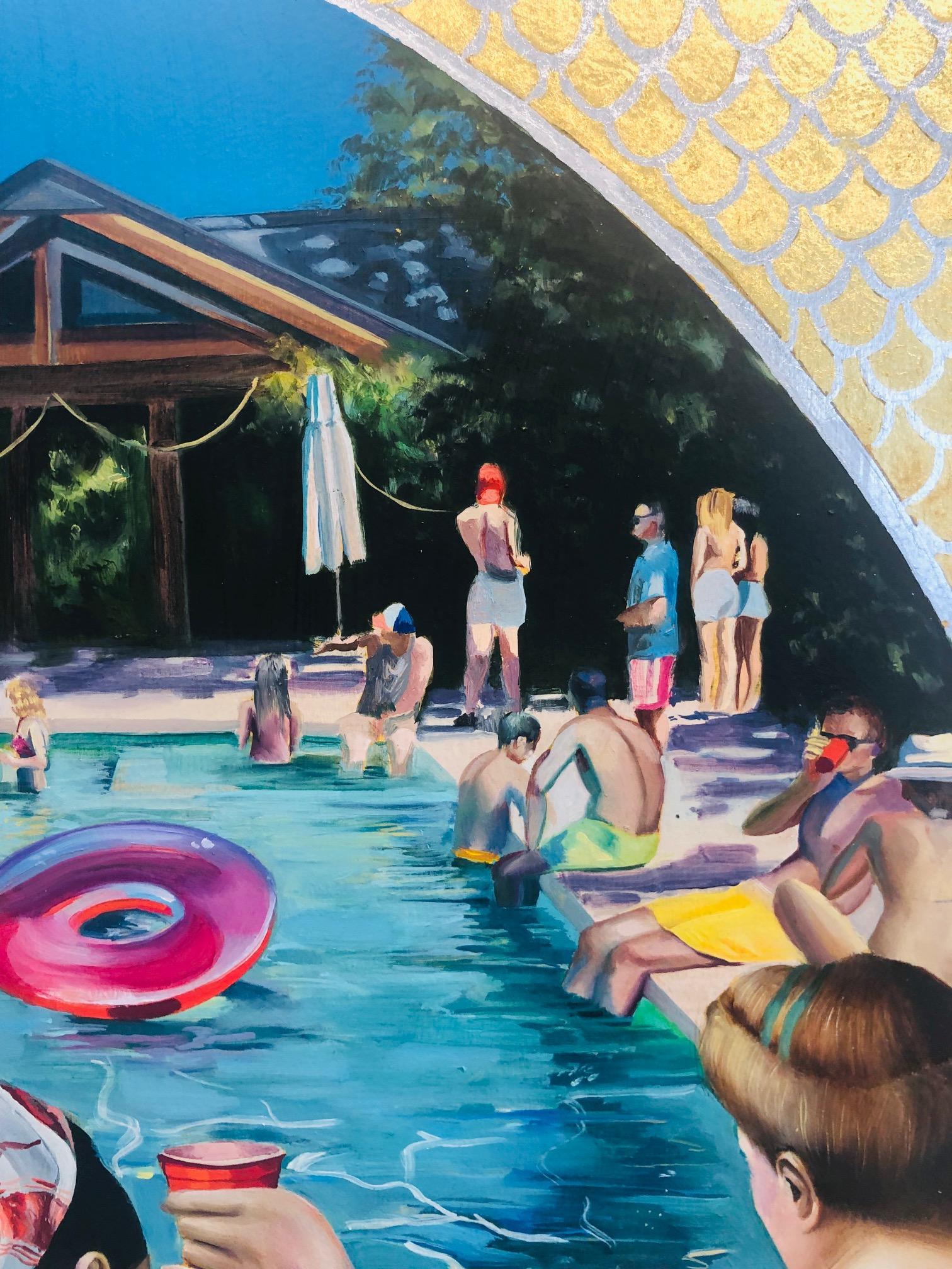 Fontaine de la jeunesse : / peinture contemporaine à l'huile et à la feuille d'or emblématique 2