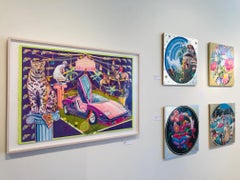 Young Gun / Lamborghini et Hermès - Écharpe pistolet motif guépard avec peinture guépard