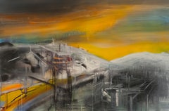 Gold Digging  -  Expressionism, Modern Landscape,  Architectural Painting