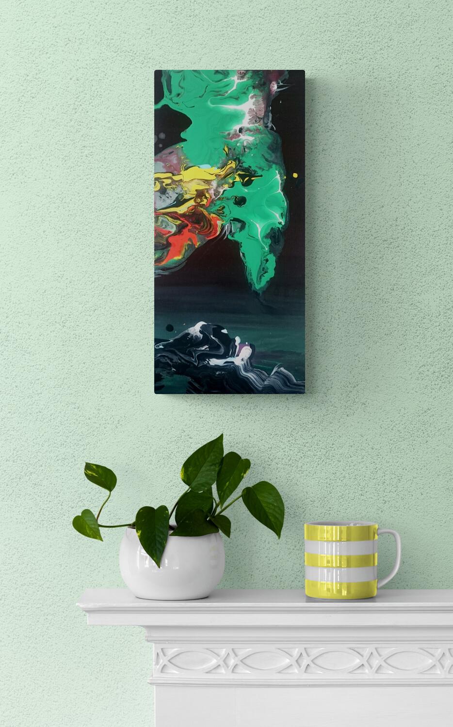 Green Cloud - Abstract Landscape, Expressionism, Underwater Seascape Painting For Sale 1