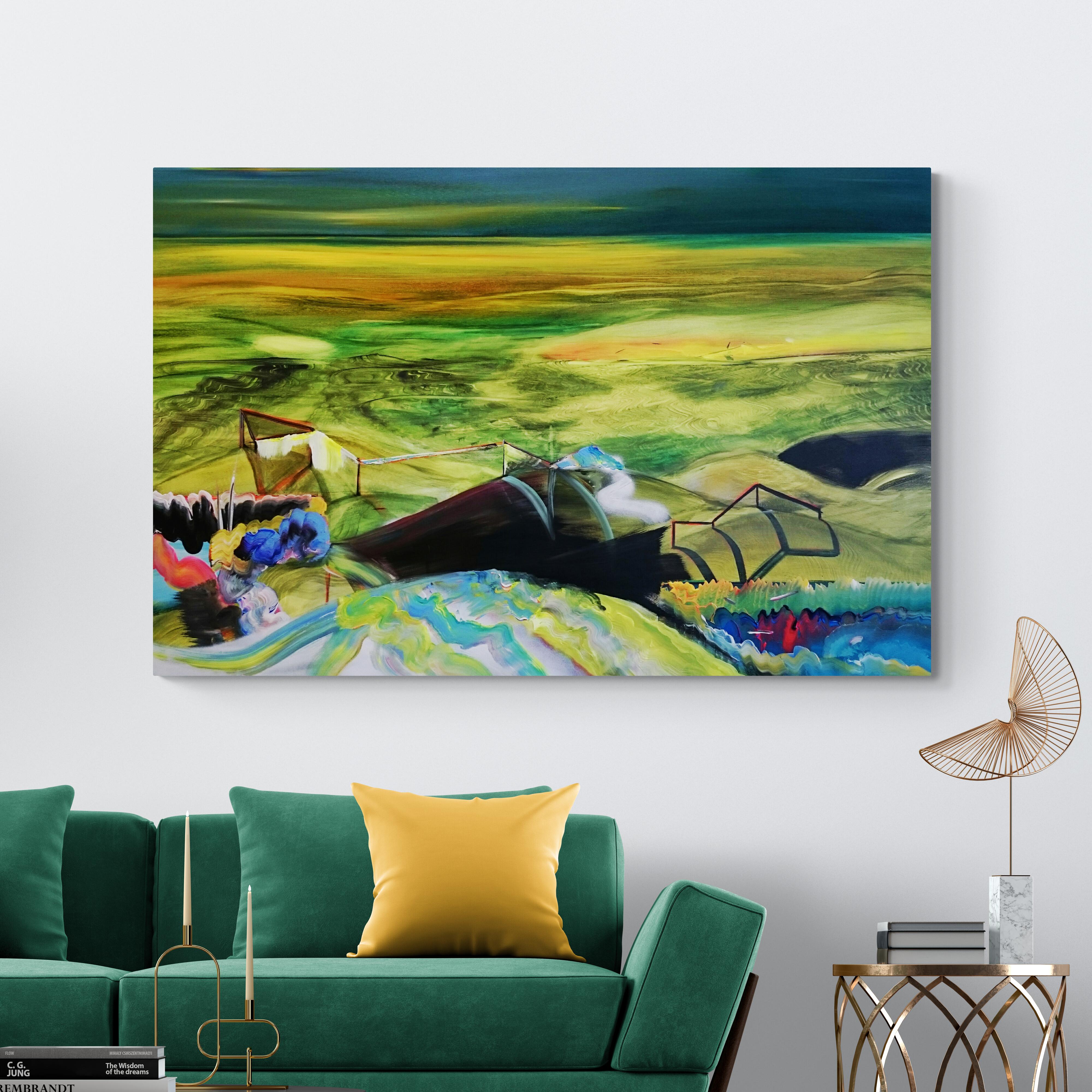 What A Peculiar State We're In... -  Modern, Expressionism, Landscape Painting For Sale 2