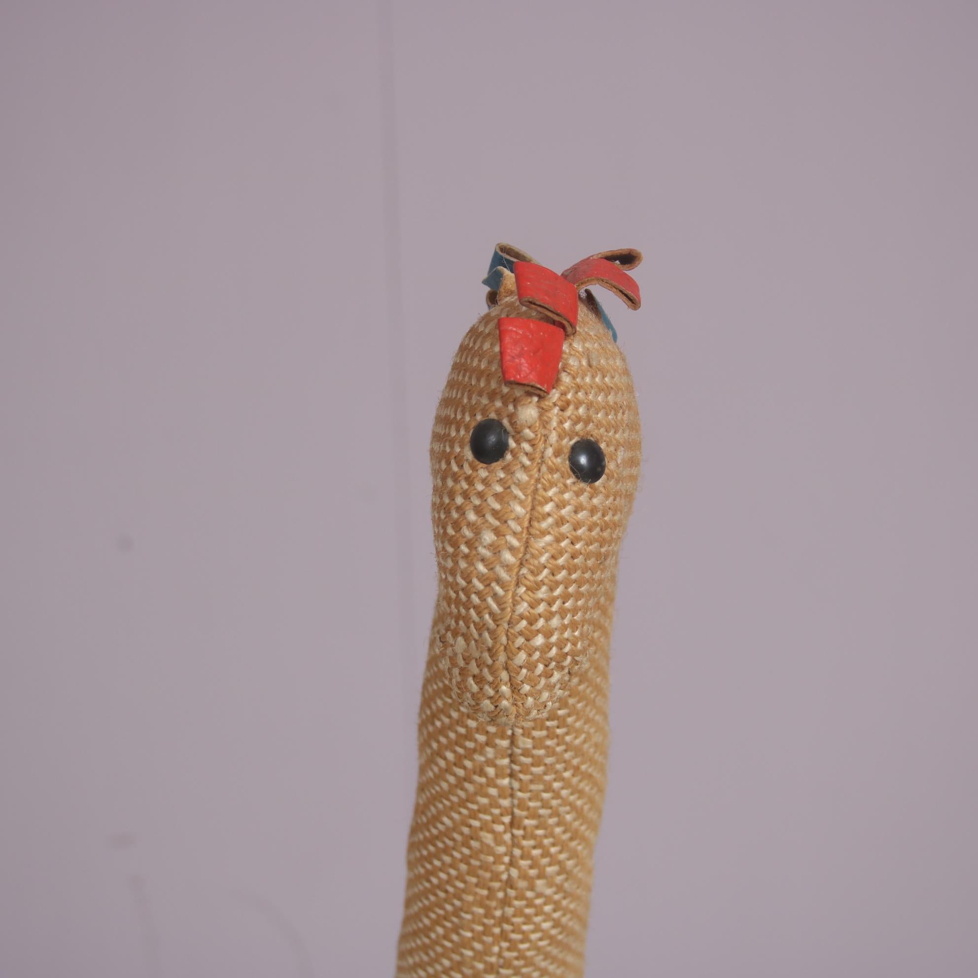 Jute and Leather Giraffe by Renate Müller for H. Josef Leven Kg, Germany 1960 For Sale 2
