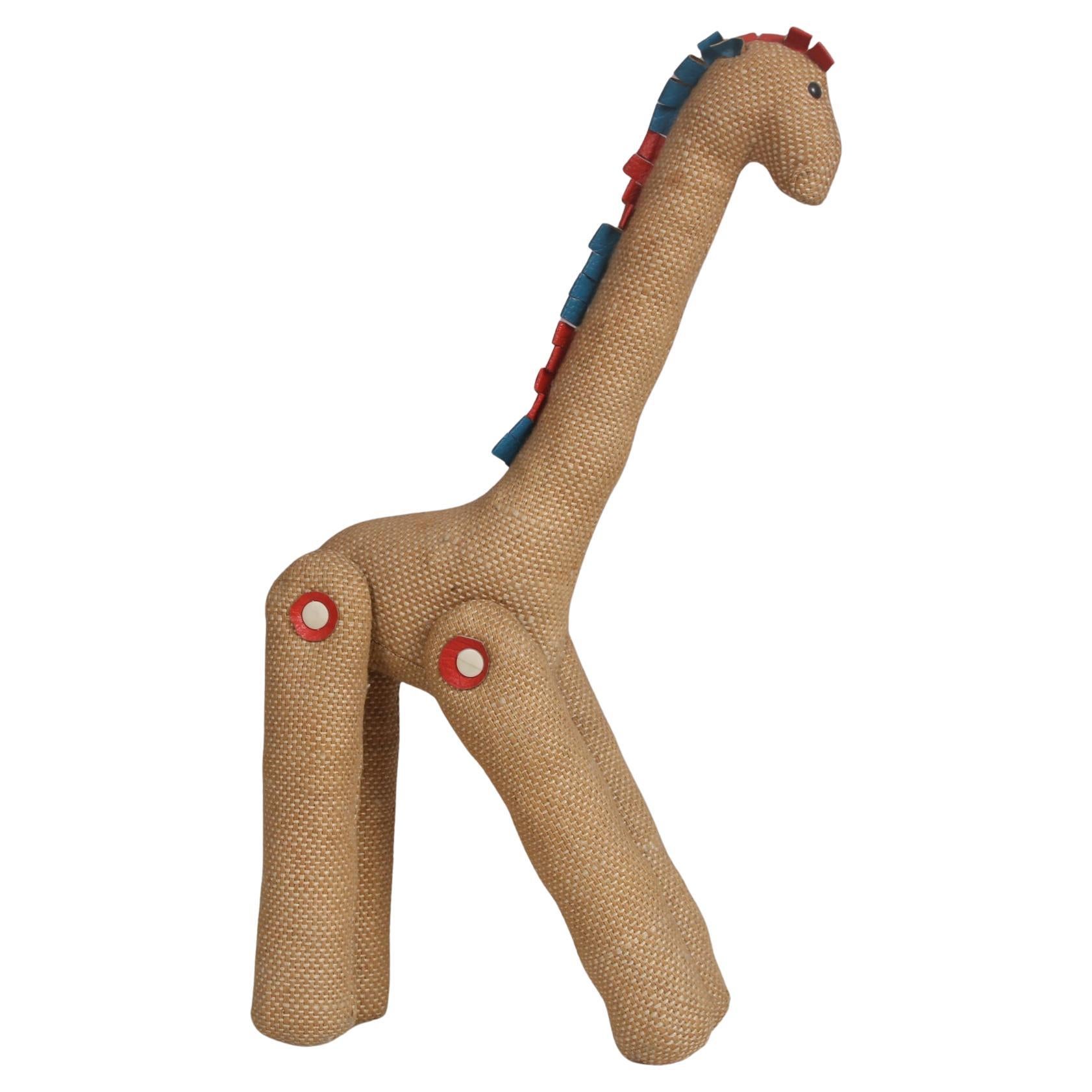 Giraffe aus Jute und Leder von Renate Müller für H. Josef Leven Kg, Deutschland 1960
