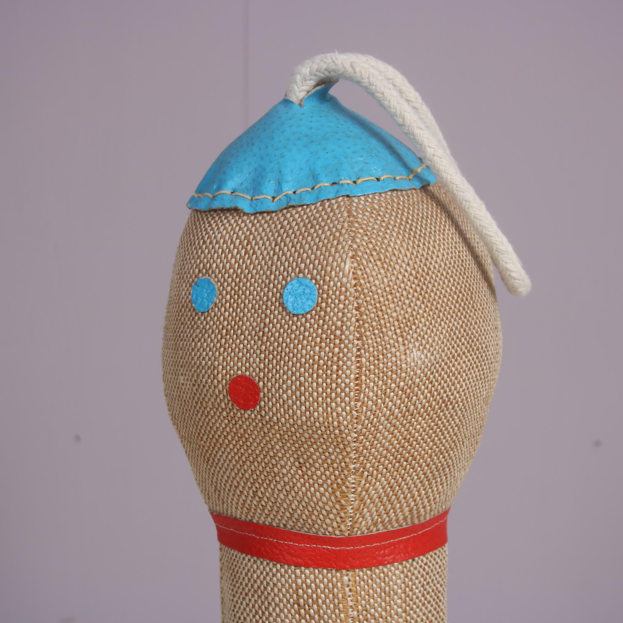 Mid-20th Century Jute and Leather Toy by Renate Müller for H. Josef Leven Kg, Germany 1960 For Sale