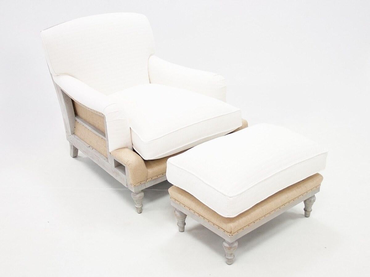 Jute-Sessel mit ausgestellter Struktur aus Rattan und Band im Angebot 2