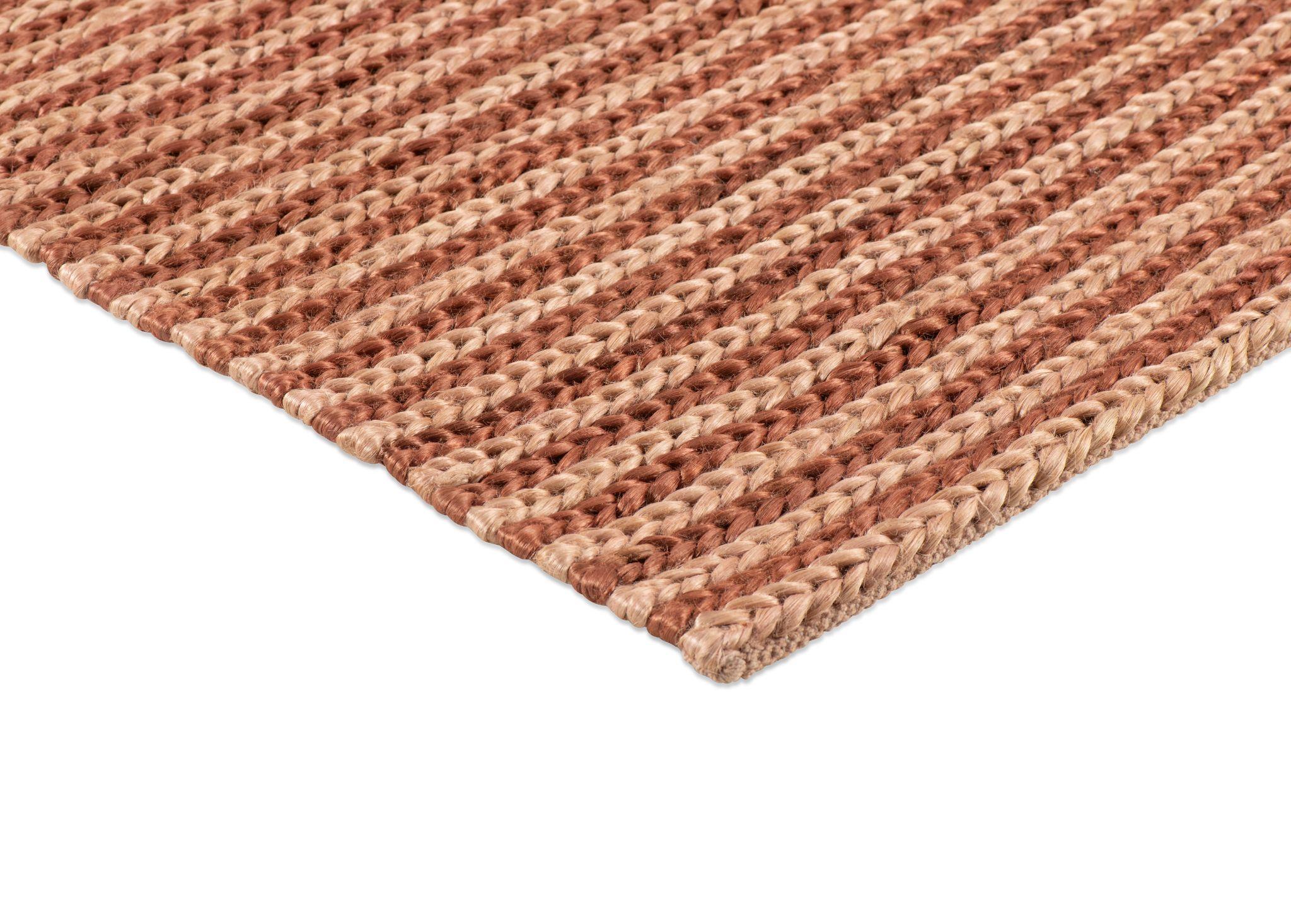 Modern Jute Braid Rug, 5'x8', Bisque Pink and Topaz For Sale