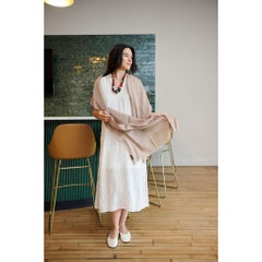 Jute Neutral Shade Soft Classic Artisanal Linen Blend Handwoven Scarf