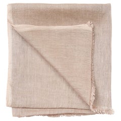 Jute Neutral Shade Soft Classic Artisanal Linen Blend Handwoven Scarf