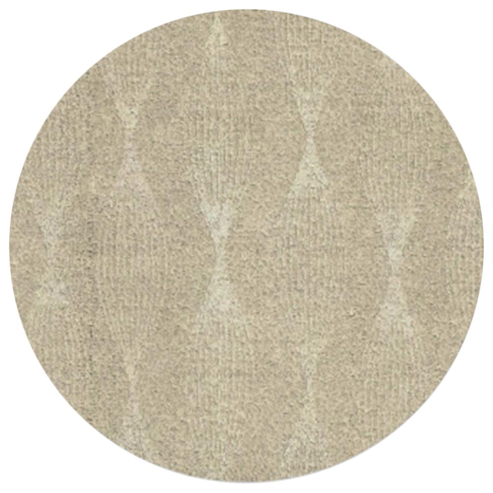 Modern Jute Round Botanic Silk Rug by Caffe Latte For Sale