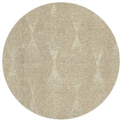 Modern Jute Round Botanic Silk Rug by Caffe Latte