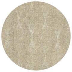 Modern Jute Round Botanic Silk Rug by Caffe Latte