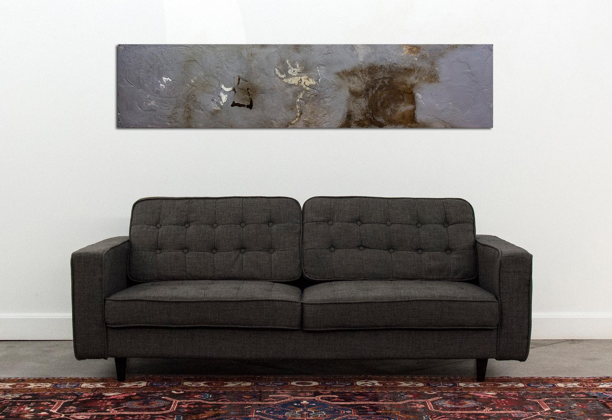 In Organum #2 - soft, contemplative abstraction, plaster and pigment on panel For Sale 1