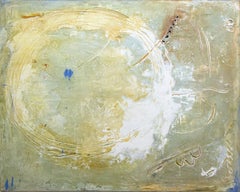 Inceptions No 4 - soft, contemplative abstraction, plaster and pigment on panel