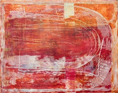 Mimesis No 09 - astrazione calda e contemplativa, gesso e pigmento su pannello