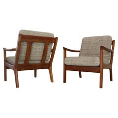 Juul Kristensen Set of 2 Teak Lounge Chairs for Glostrup, Denmark, 1950's