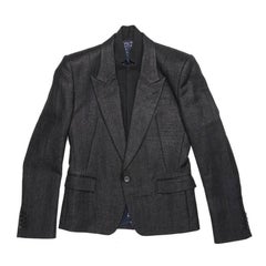 JUUN.J By Karl Lagerfeld Blazer aus schwarzer Wolle und Polyamide Größe 48FR