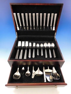 Juvel by Nils Hansen Norway 830 Silver Flatware Set for 12 Dinner Service 70 Pcs