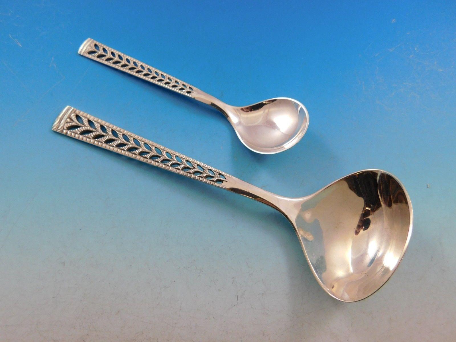 Juvel by Nils Hansen Norway 830 Silver Flatware Set for 12 Dinner Service 70 Pcs 3