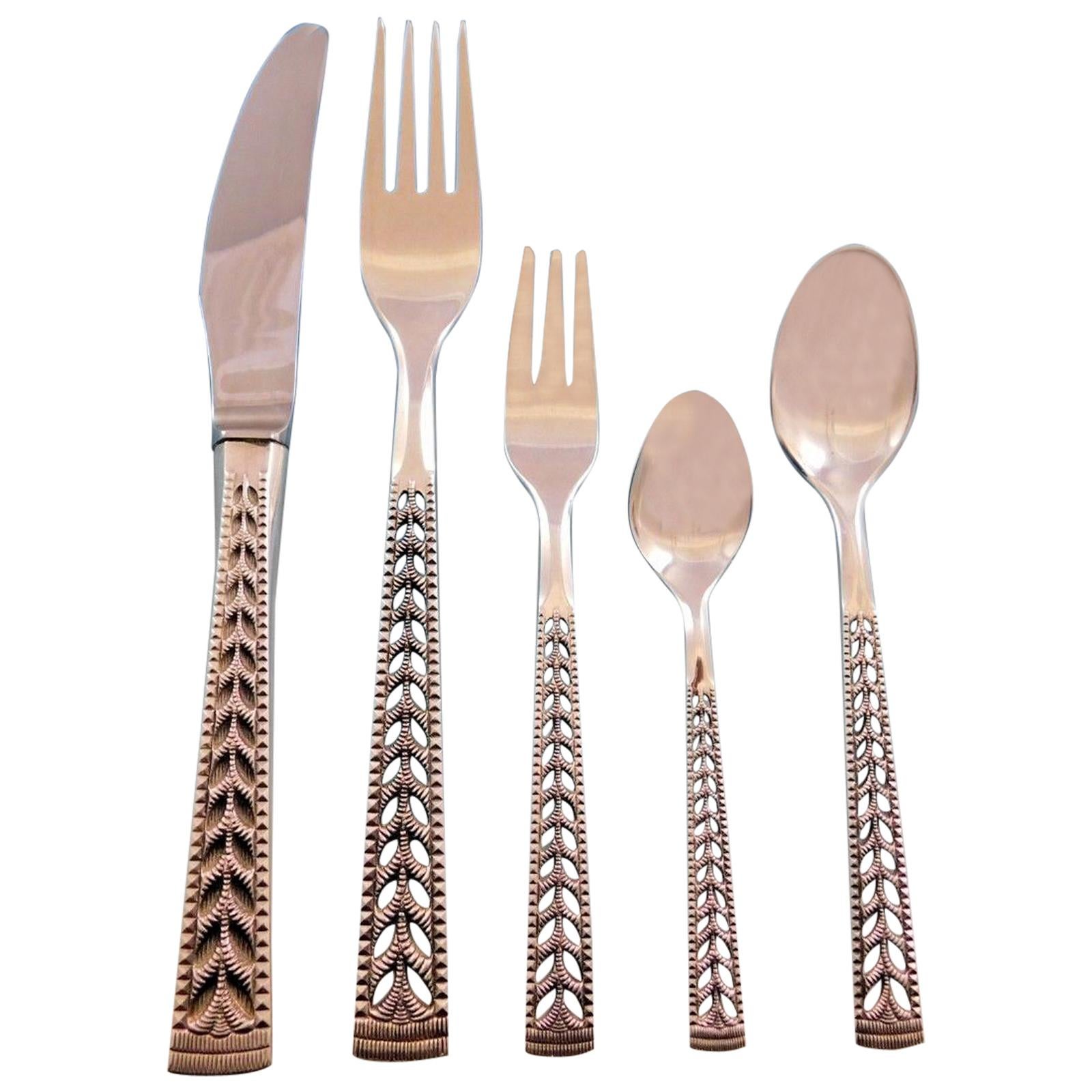 Juvel by Nils Hansen Norway 830 Silver Flatware Set for 12 Dinner Service 70 Pcs