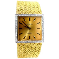 Juvenia 18 Karat Gold Diamonds Vintage Watch