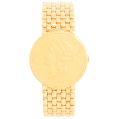 Juvenia 18k Yellow Gold $20 Coin 1904 Watch