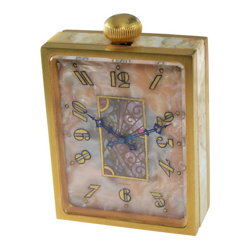 mother of pearl desk clock