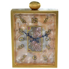 Juvenia Art Deco Desk Clock Le Numero Mother of Pearl Original Dial, circa 1930s