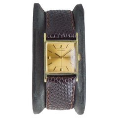 Vintage Juvenia Gold-Filled Art Deco Tank Style Watch from 1950's High Grade