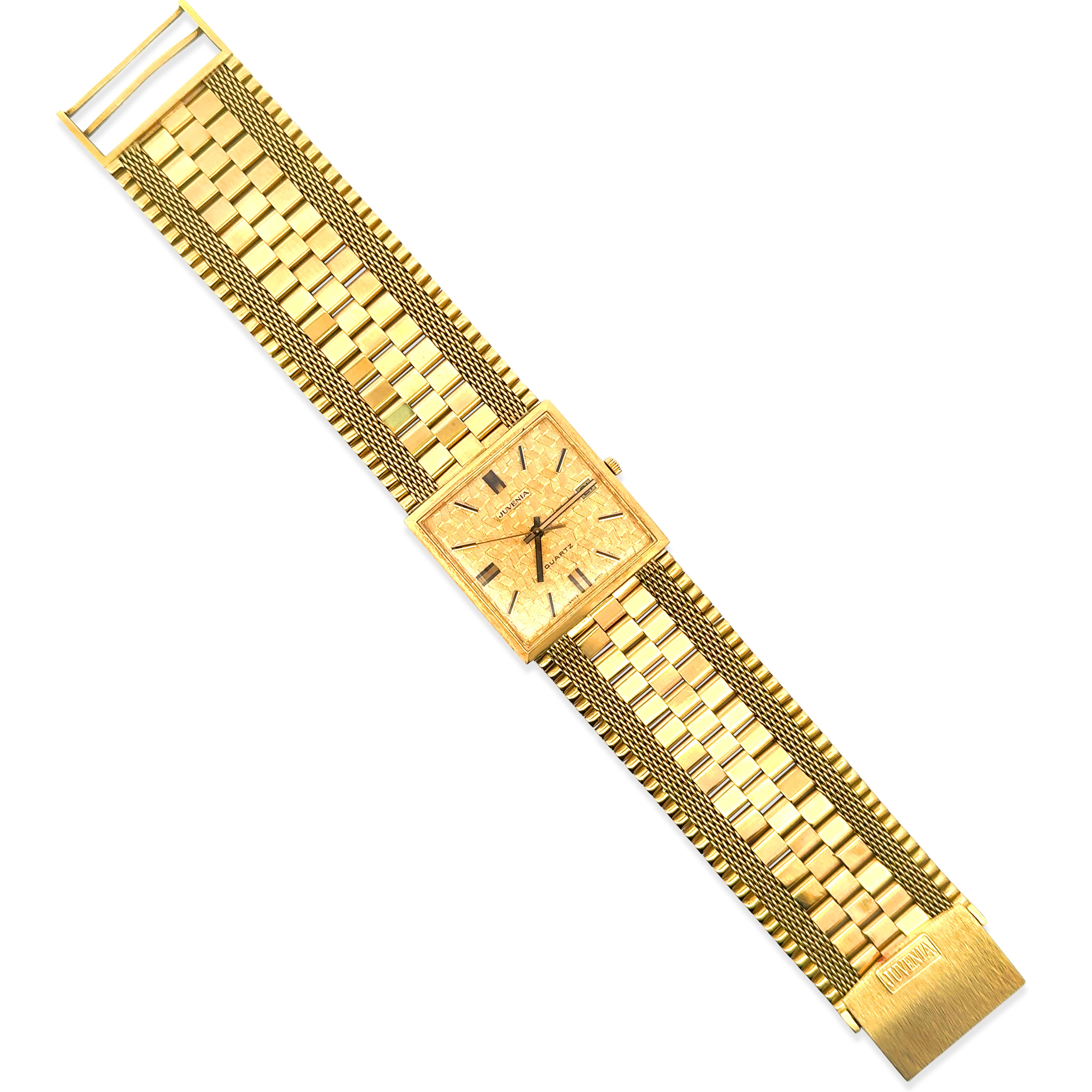 Retro Juvenia MACHO 88.72 Grams Yellow Gold Unisex Wristwatch For Sale