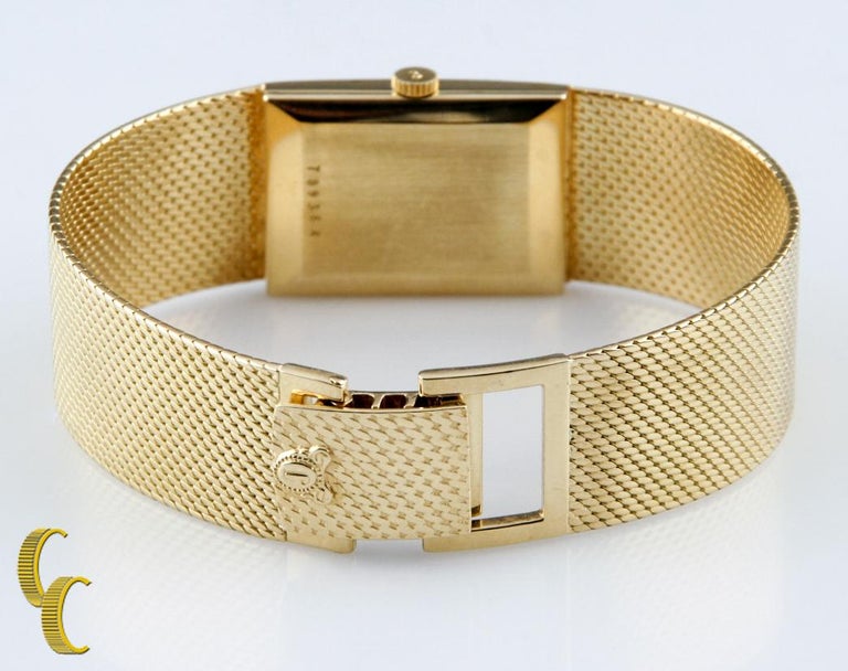 Juvenia Women's 18 Karat Gold Square HandWinding Watch with Gold Mesh