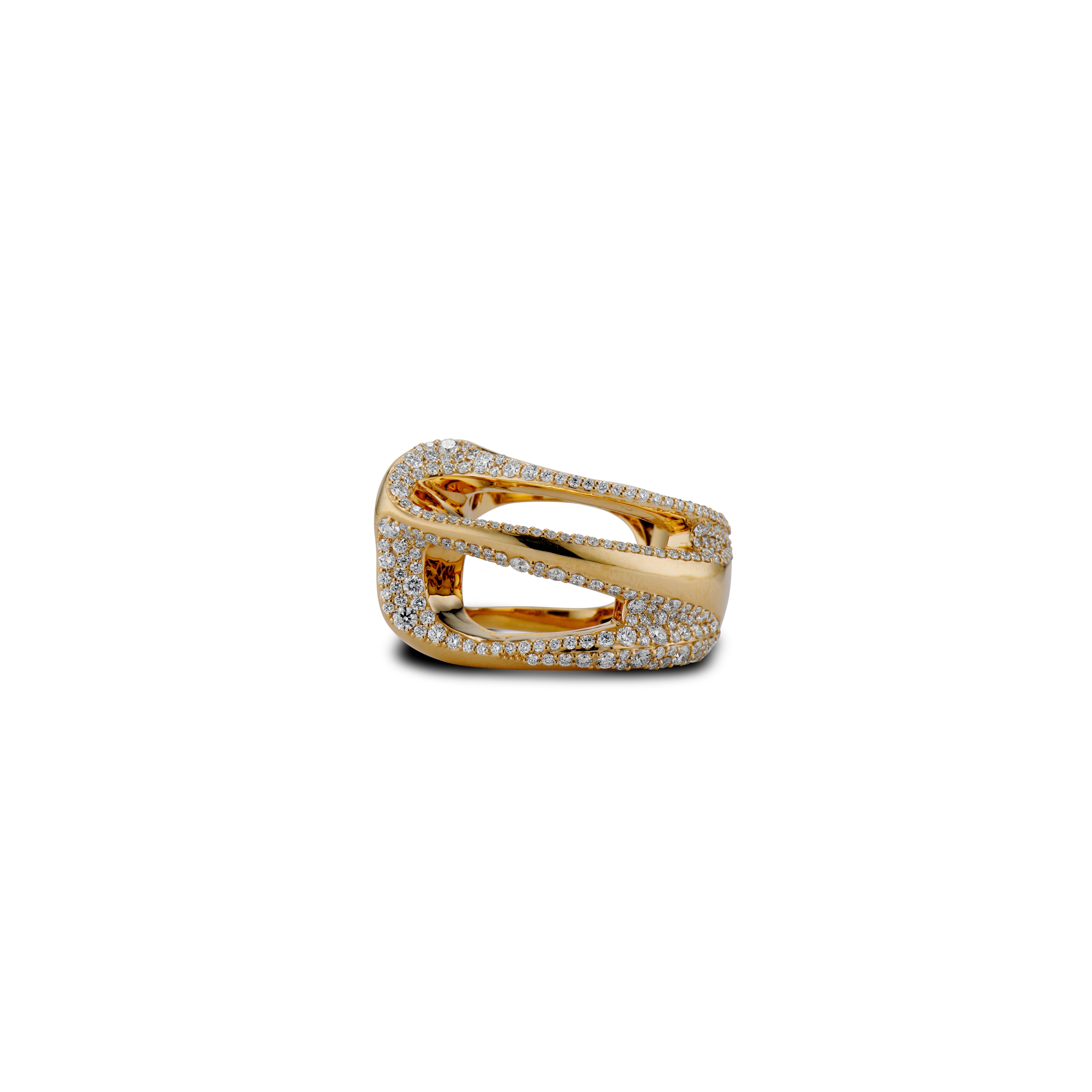 JV Insardi 18 Karat Gold Sculptural Ring with Blue Sapphires 5
