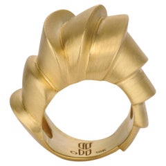 JV Insardi 18kt Satin Canary Gold Cocktail Ring