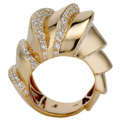 18 Karat Yellow Gold and Diamond Cocktail Ring