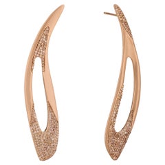 JV Insardi 18kt Rose Gold Diamond Sculptural Earrings 