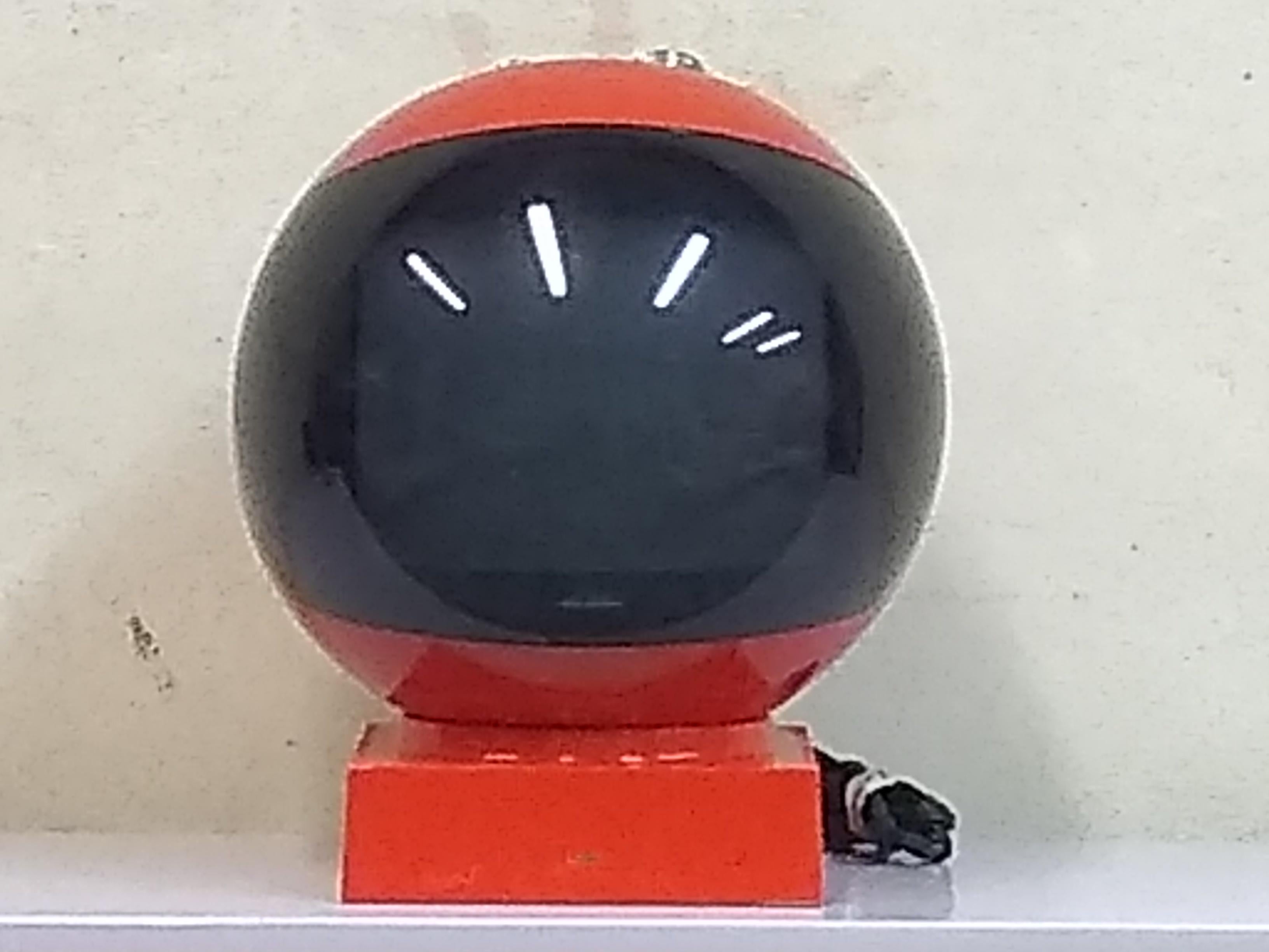JVC Videosphere Red Space Helmet Television Black and White Portable TV  In Fair Condition In Denver, CO