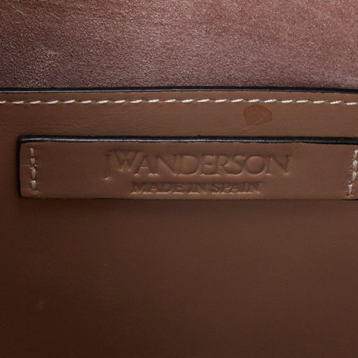 JW ANDERSON Bike taupe leather pocket braided half moon crossbody bag For Sale 6
